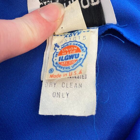 Vintage GlenRob Party Dress Bright Blue Sequin Detail Strappy Womens Size XS - Picture 9 of 10